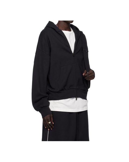 Fear Of God Black Zipper Hooded Sweatshirt for men