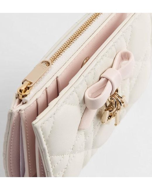 Dior White Qixi Lady Dahlia Wallet