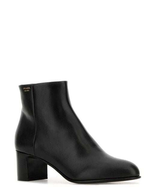 Prada Black Heeled Ankle Boots