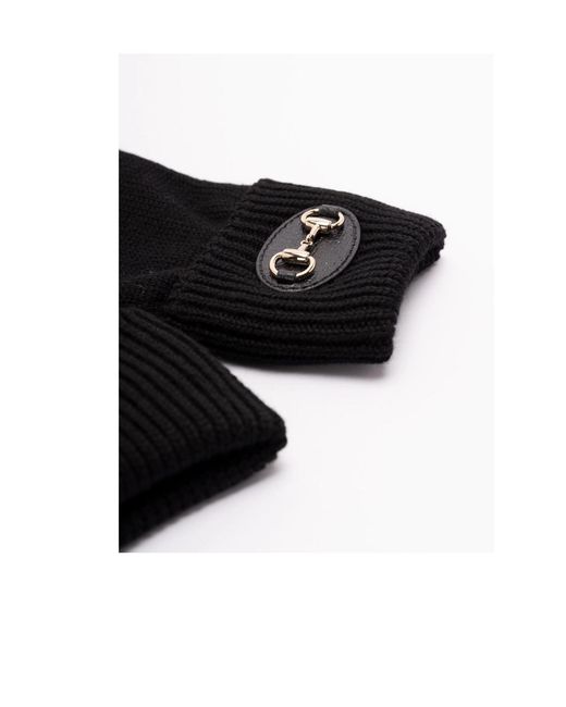 Gucci Black Horsebit Knit Gloves