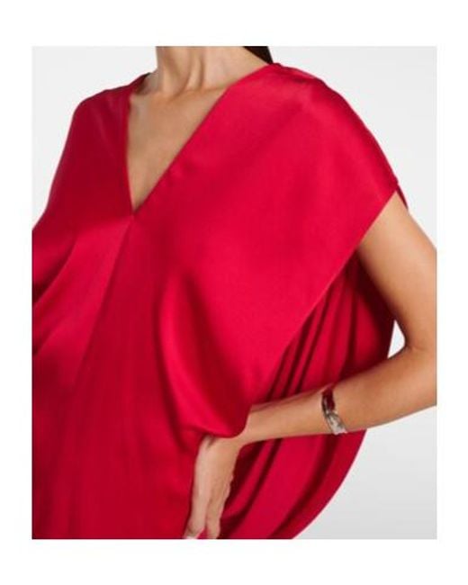 Stella McCartney Red Draped Satin Gown