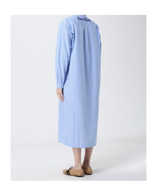 Mc2 Saint Barth Blue Adeline Striped Long Shirt