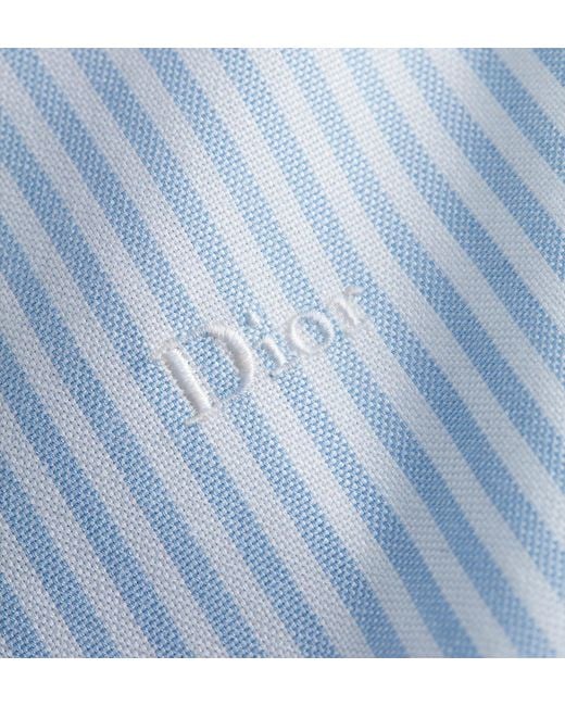 Dior Blue Short-Sleeved Shirt With Contrasting Details for men