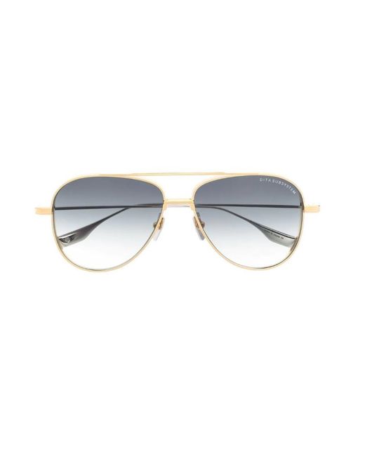 Dita Eyewear Blue Round-Frame Aviator Sunglasses for men