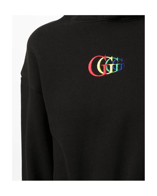 XOXOGOODBOY Black Logo-Embroidered Cropped Hoodie