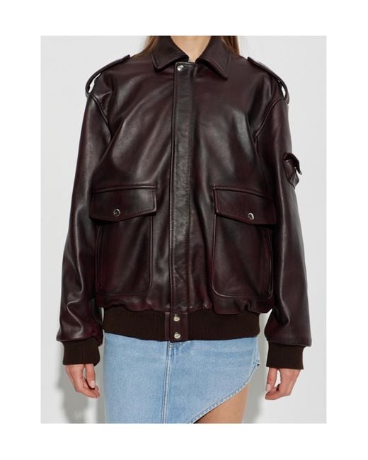 Coperni Brown Leather Epaulette-Detail Jacket