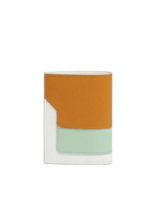 Marni White Saffiano Bi-Fold Wallet