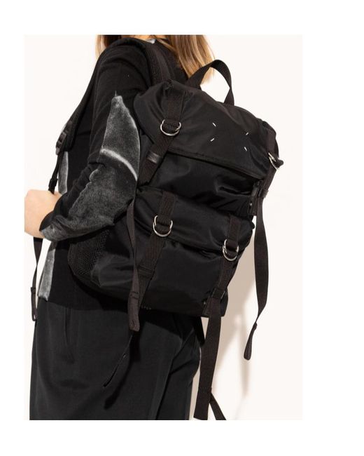 Maison Margiela Black High-Tech Medium Backpack for men