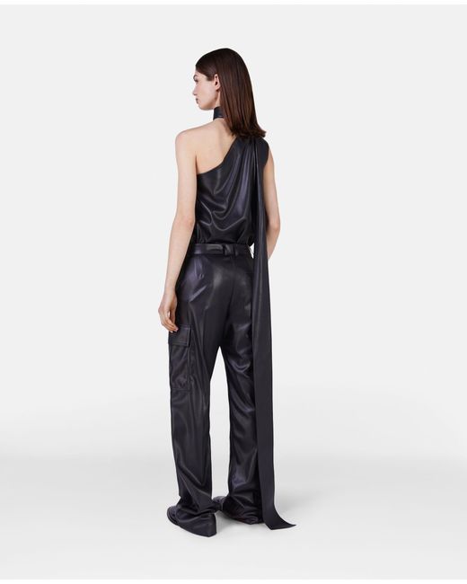 Stella McCartney Black Scarf One-Shoulder Sleeveless Top