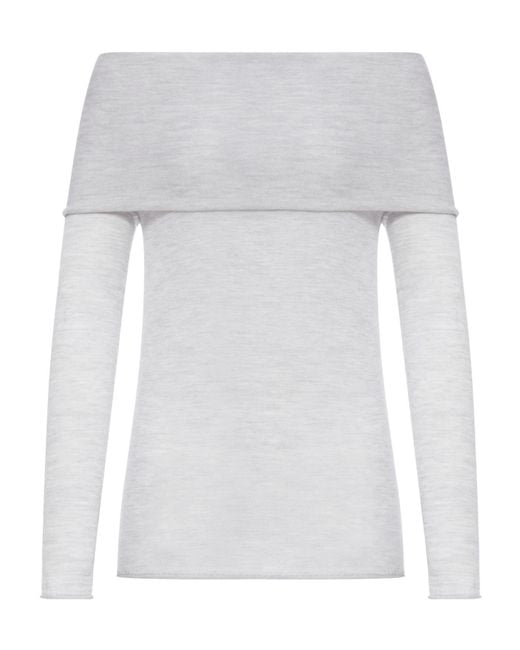 Roberto Collina White Off-Shoulder Sweater