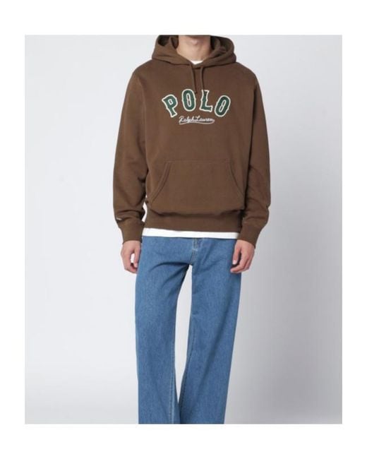 Polo Ralph Lauren Brown Logo Hooded Sweatshirt for men