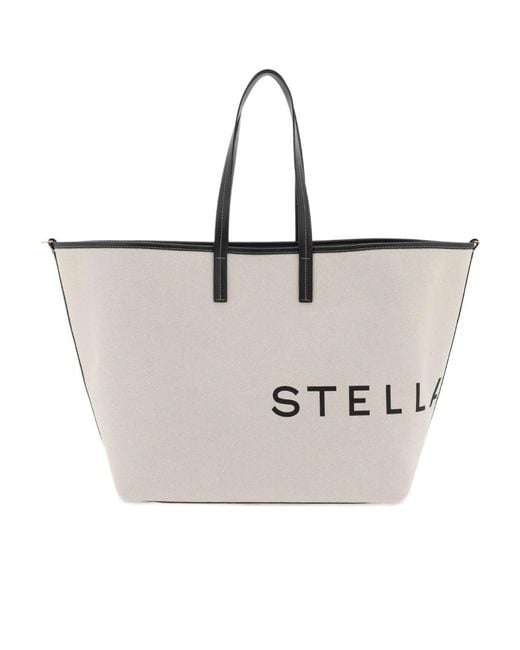 Stella McCartney Natural Logo-Printed Tote Bag