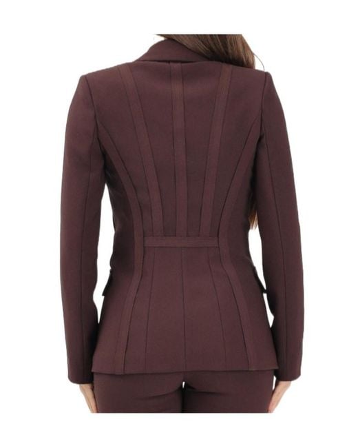 Elisabetta Franchi Purple Bourdeaux Tailored Blazer