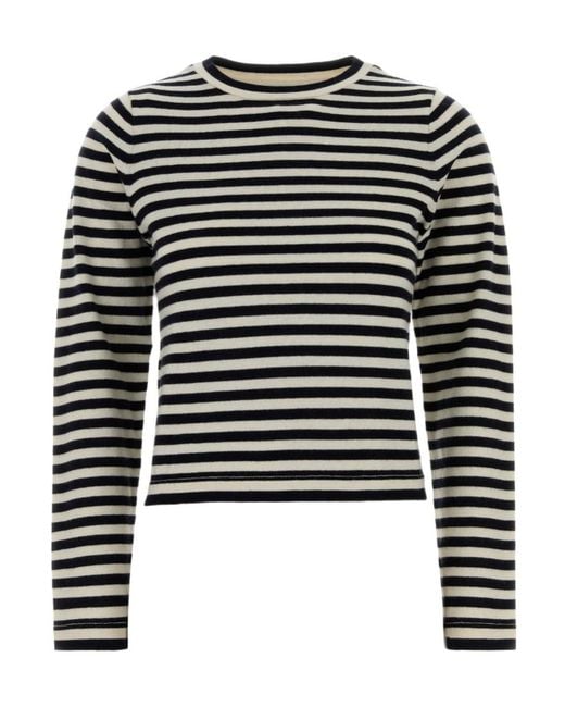 Extreme Cashmere Black Striped Knit Top