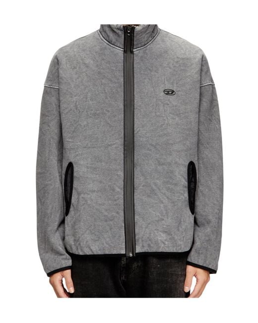 DIESEL Gray S-Baty-New Zip-Up Sweatshirt for men