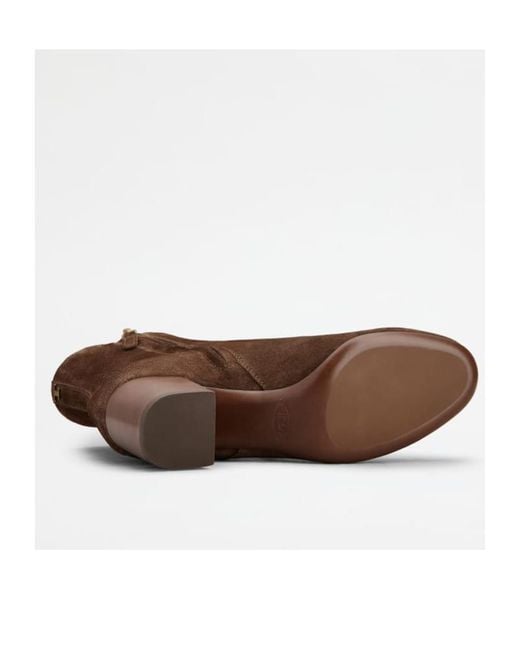 Tod's Brown Block Heel Ankle Boots