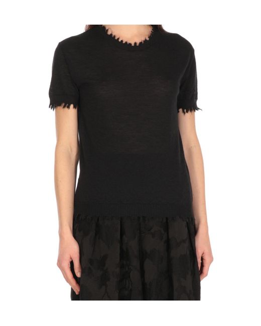 Uma Wang Black Short-Sleeved Sweater