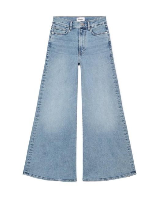 FRAME Blue Le Palazzo Cropped Jeans