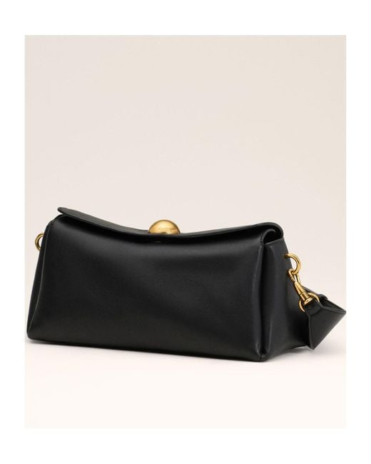 AMI Black Logo Engraved Shoulder Bag for men