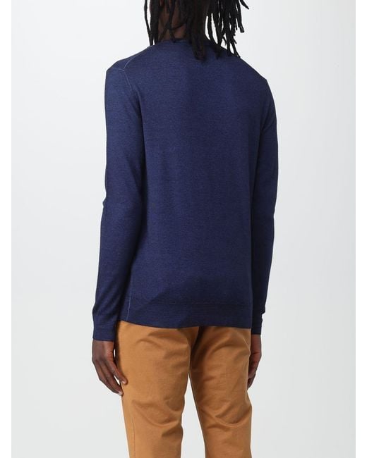 Aspesi Blue Fine Knitted Sweater for men