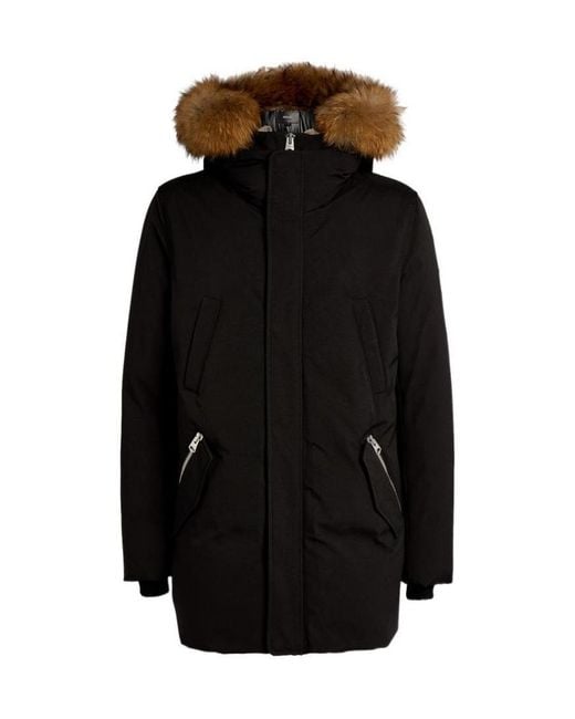 Mackage Blue Edward Fur Hooded Jacket for men