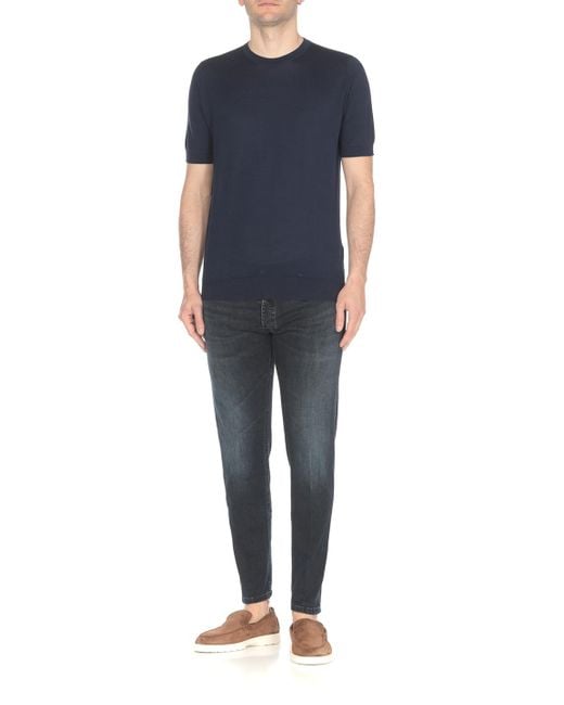 John Smedley Blue Kempton Crew-Neck T-Shirt for men