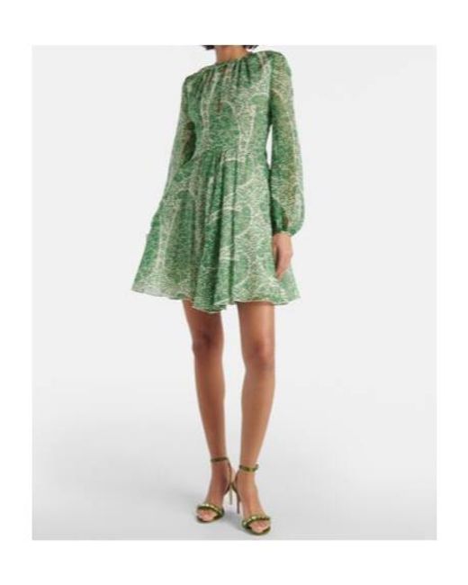 Giambattista Valli Green Printed Silk Georgette Minidress