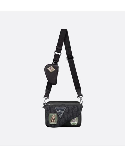 Dior Black Saddle Triple Pouch for men