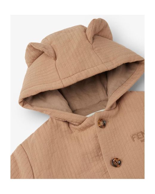 Fendi Natural Hooded Ear Jacket