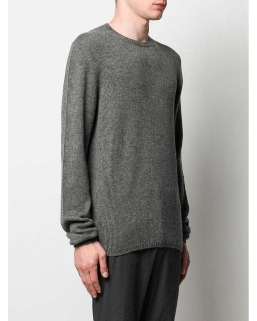 Prada Gray Cashmere Crew-Neck Sweater for men