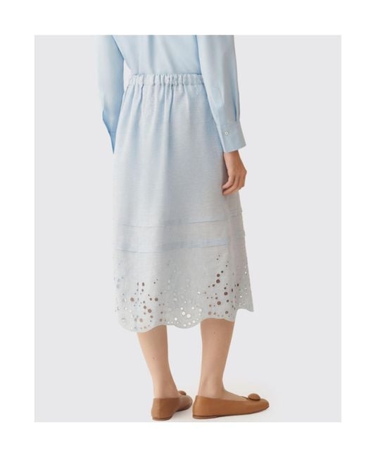 Fabiana Filippi Blue Elastic-Waist Skirt