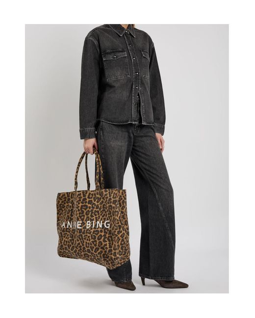 Anine Bing Black Paxton Washed Denim Shirt
