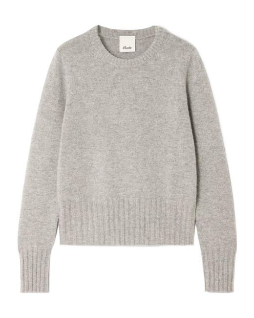 Allude Gray Minimalist Cashmere Sweater