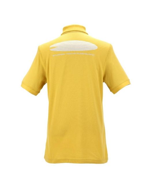 EA7 Yellow Logo Lapel Polo Shirt for men