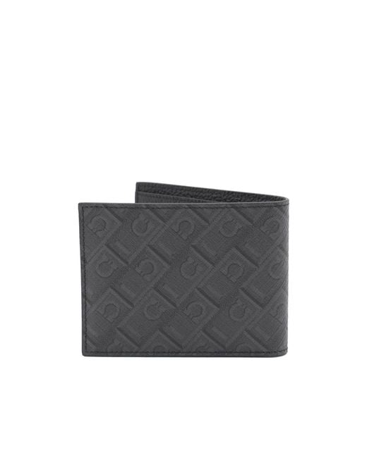Ferragamo Gray Double-Fold Wallet for men