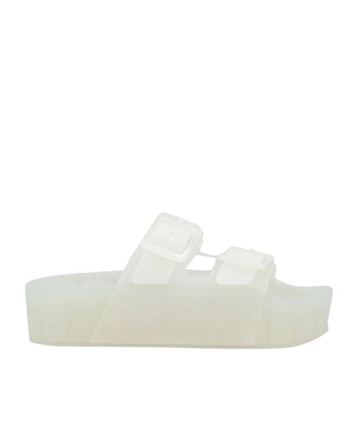 Balenciaga White Minimalist Plain Slippers