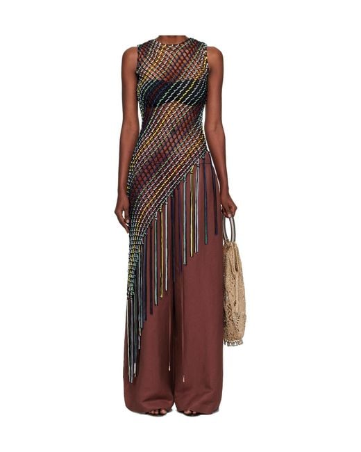Gabriela Hearst Brown Round Neck Sleeveless Dress