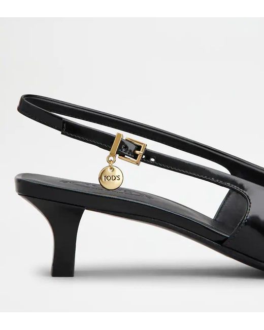 Tod's Black Buckle-Charm Pumps