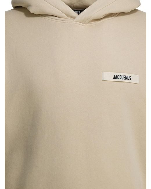 Jacquemus Natural Long-Sleeved Hooded Sweatshirt for men