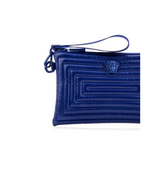 Versace Blue Logo Hand-Held Bag