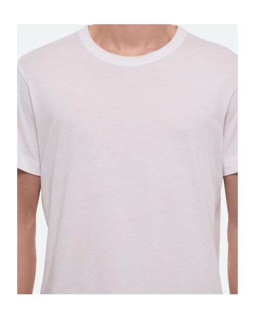 Helmut Lang White Crew Neck Short-Sleeved T-Shirt for men