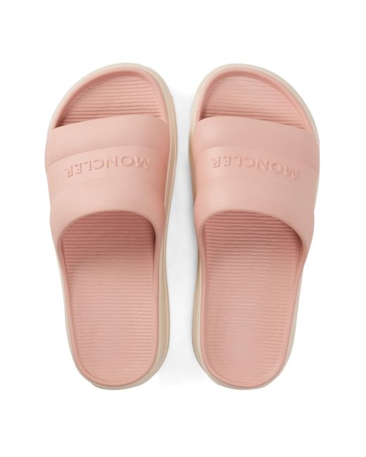 Moncler Pink Solid Color Pool Sliders