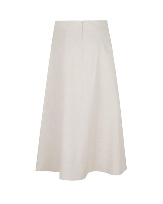P.A.R.O.S.H. White P.A.R.O..H. A-Line Midi Skirt