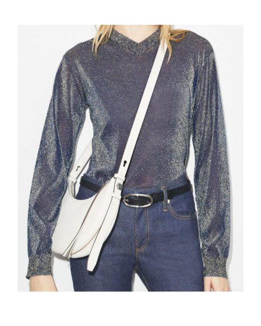 Tory Burch Natural Romy Half Moon Shoulder Bag