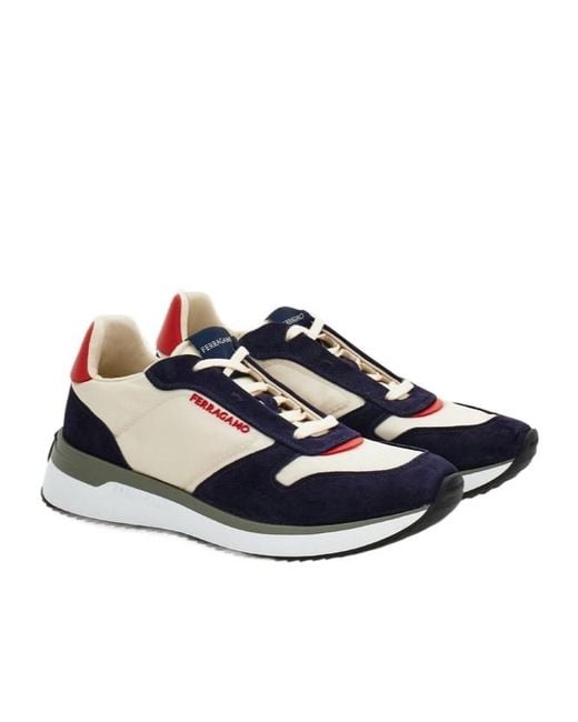 Ferragamo Blue Low Cut Sneaker for men