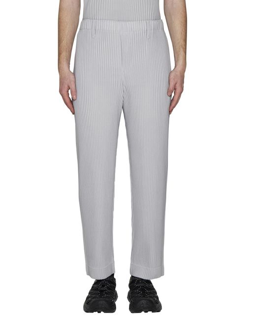 Issey Miyake Gray Homme Plissé Pleated Trousers for men