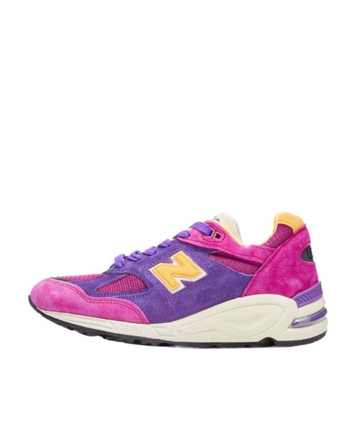New Balance Purple Logo-Patch Sneakers for men
