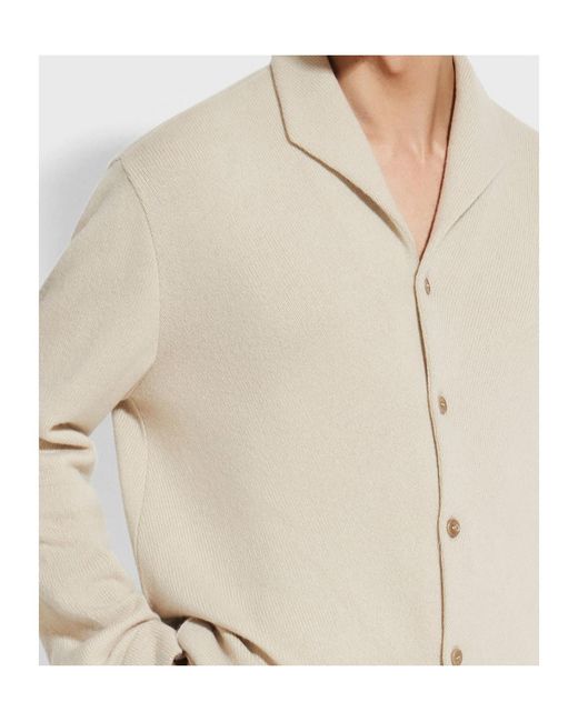 Zegna White Oasi Buttoned Cardigan for men