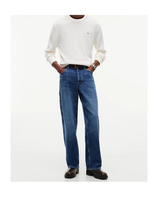 Tommy Hilfiger White Tommy Flag Textured Slim Jumper for men