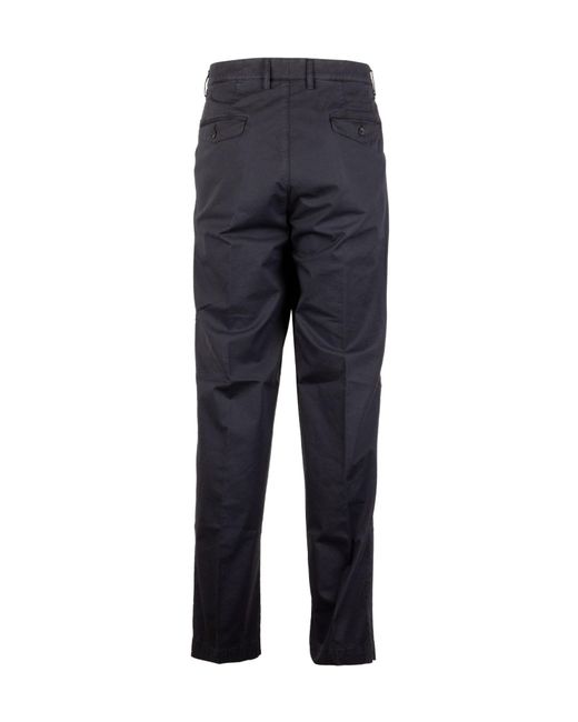 Peserico Blue Pleated Straight-Leg Trousers for men